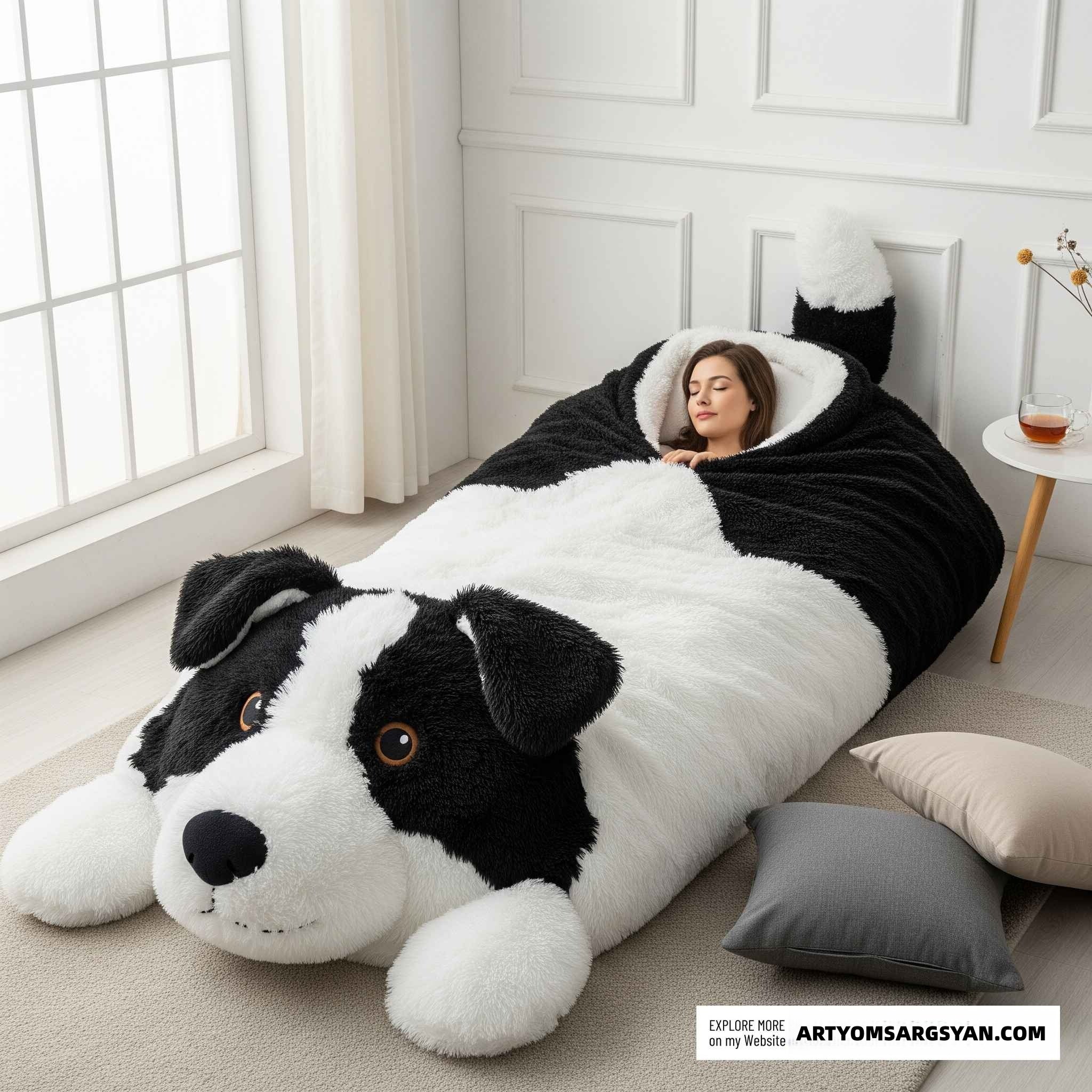 Soft dog sleeping bag: Made of soft material, ensuring the best sleep quality