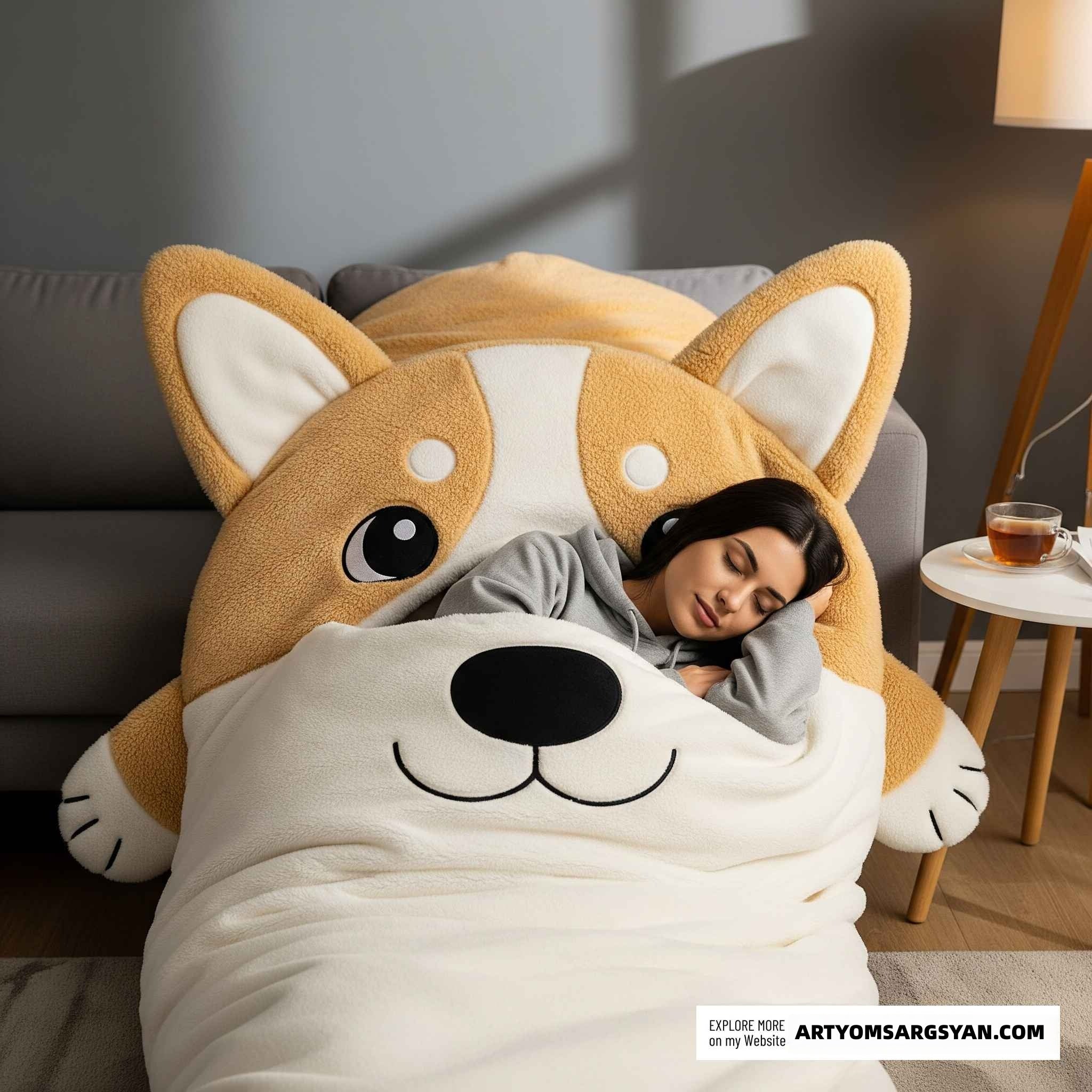 Soft dog sleeping bag: Made of soft material, ensuring the best sleep quality