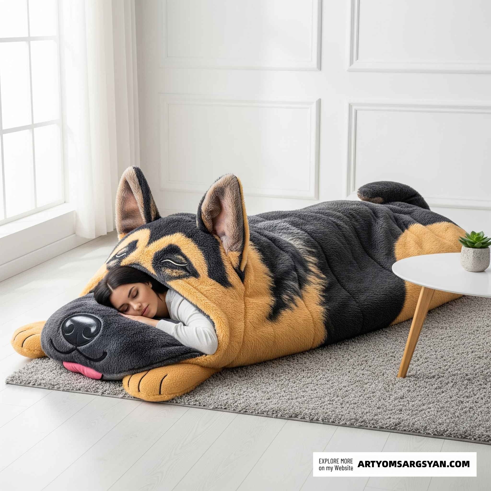 Soft dog sleeping bag: Made of soft material, ensuring the best sleep quality