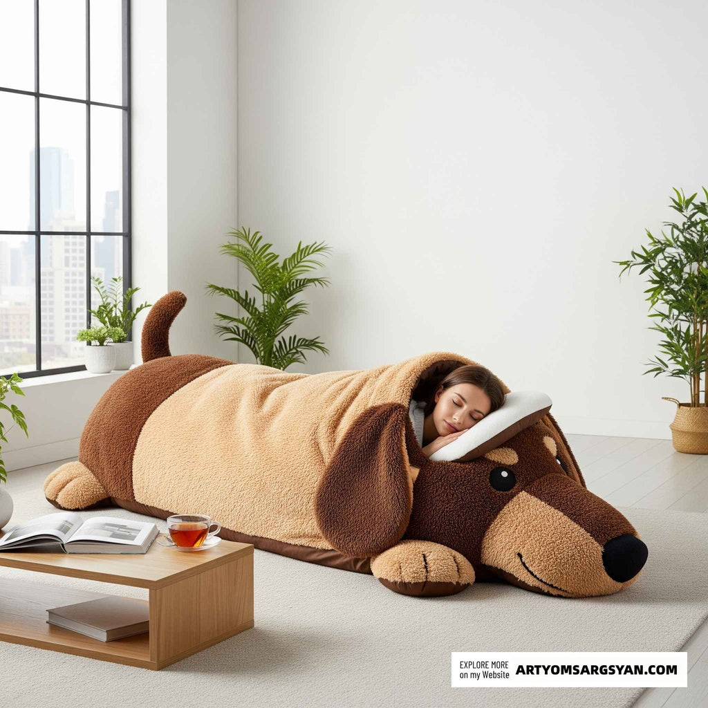 Soft dog sleeping bag: Made of soft material, ensuring the best sleep quality