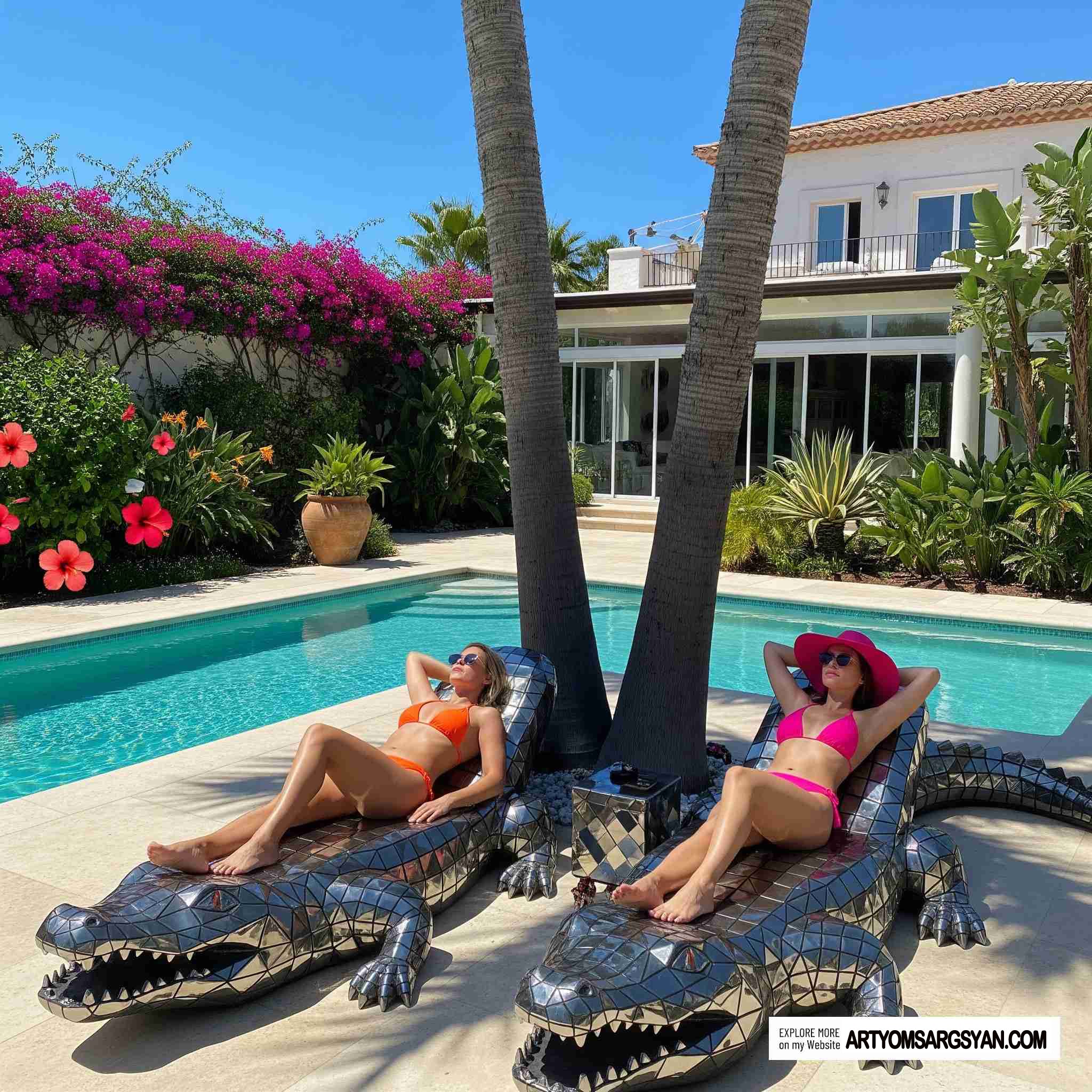 Crocodile Shaped Sunlounger  Unleash Your Wild Side in the Sun