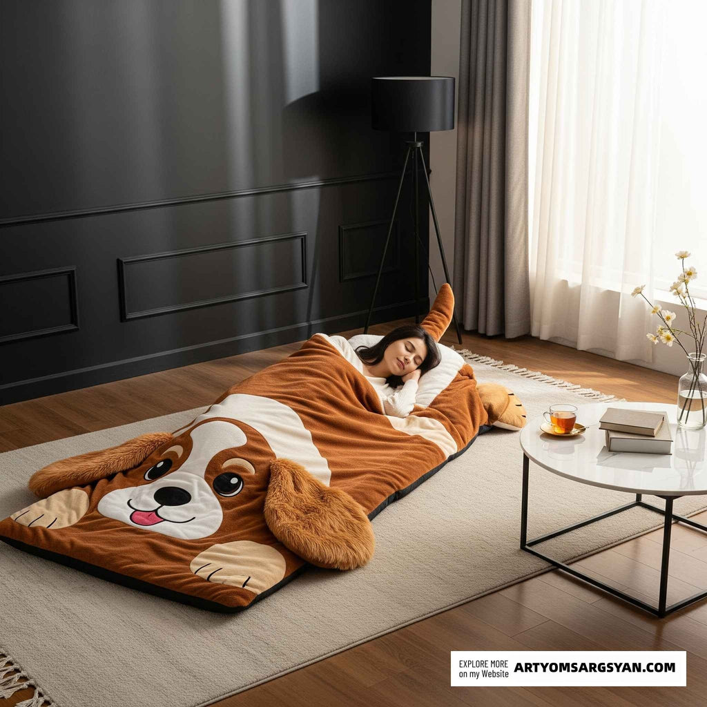 Soft dog sleeping bag: Made of soft material, ensuring the best sleep quality