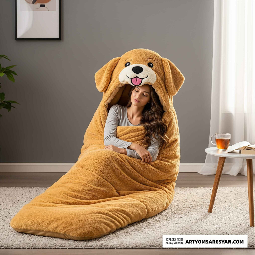 Soft dog sleeping bag: Made of soft material, ensuring the best sleep quality