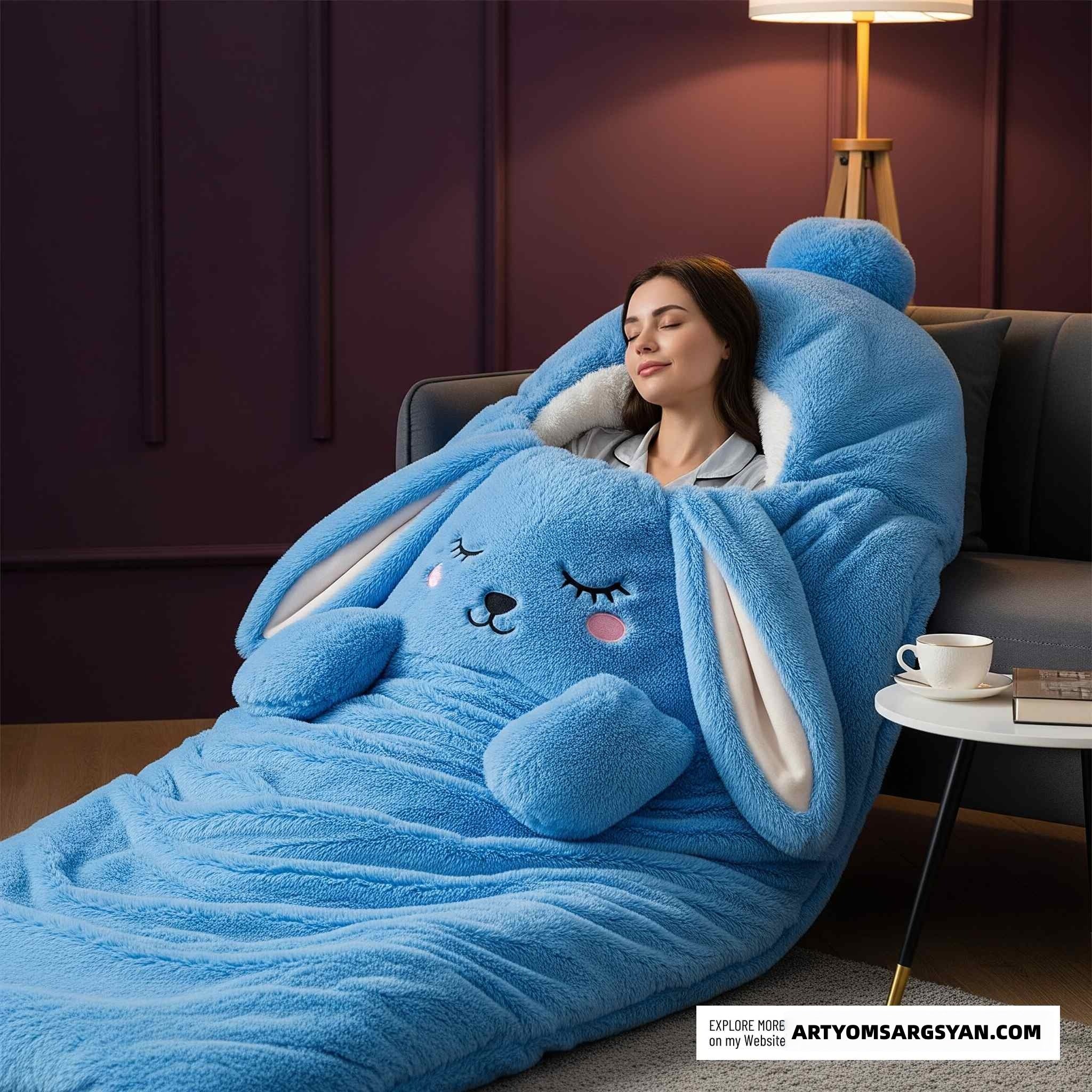 The latest plush rabbit sleeping bag: The must-have choice for those who love rabbits | And it is also an excellent companion for your sleep!