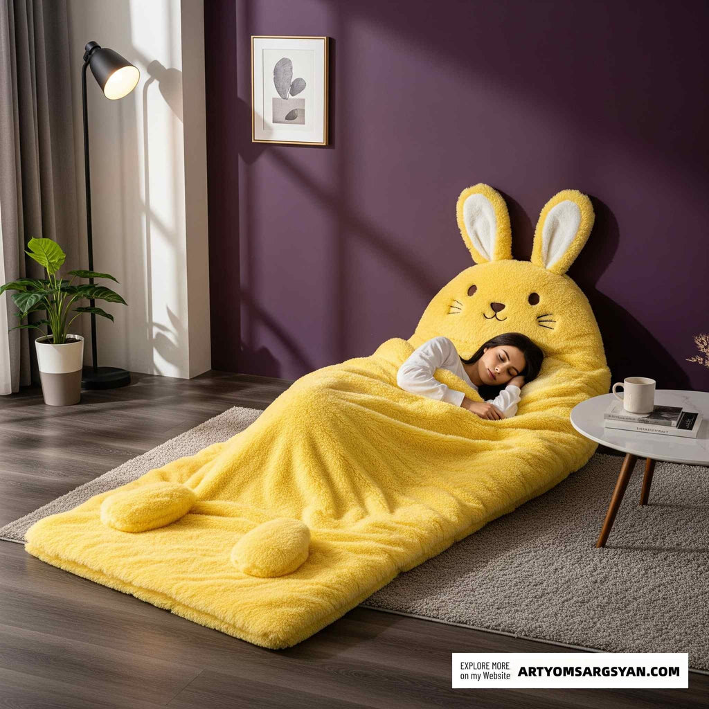 The latest plush rabbit sleeping bag: The must-have choice for those who love rabbits | And it is also an excellent companion for your sleep!