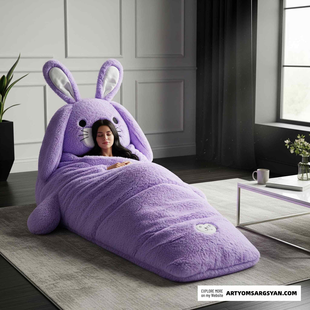 The latest plush rabbit sleeping bag: The must-have choice for those who love rabbits | And it is also an excellent companion for your sleep!