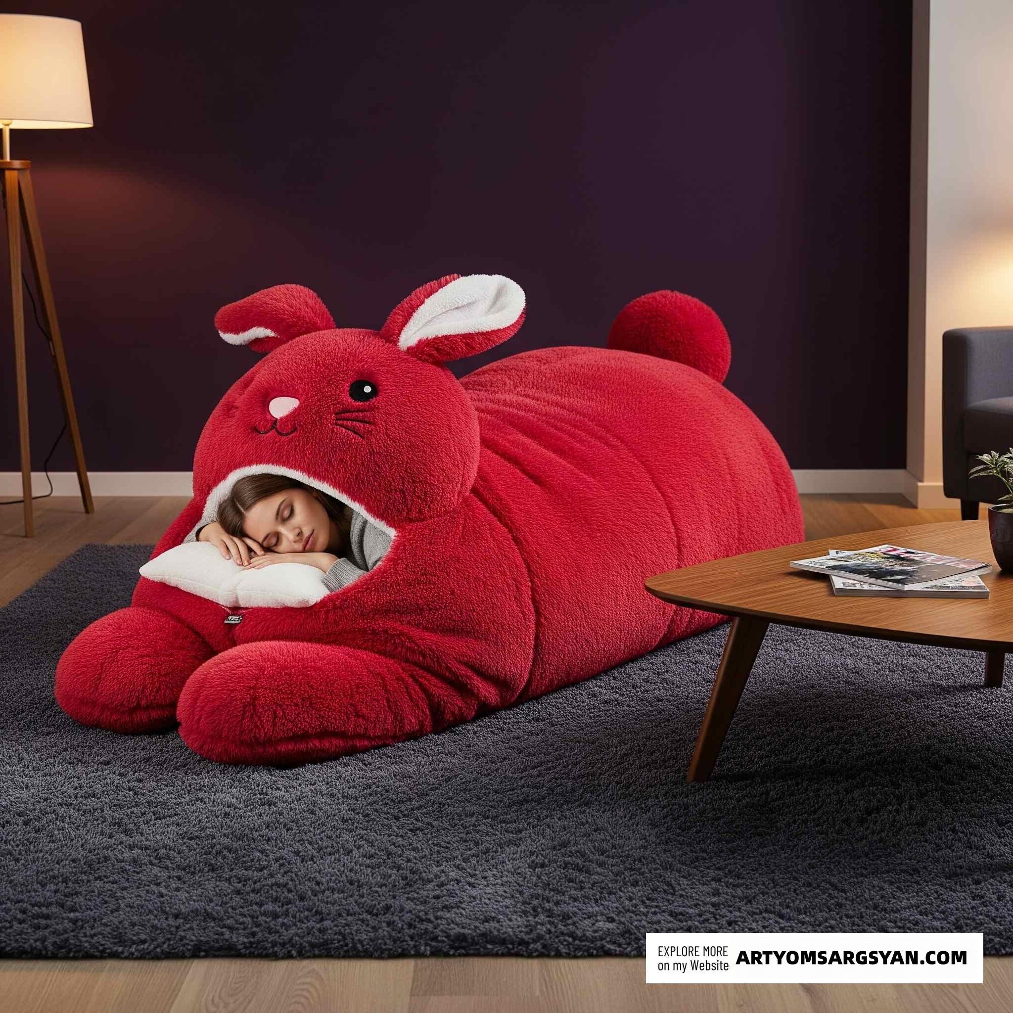 The latest plush rabbit sleeping bag: The must-have choice for those who love rabbits | And it is also an excellent companion for your sleep!